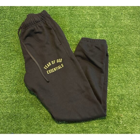 Fear of God Essentials pants mens small black gold joggers activewear casual X - Picture 1 of 10
